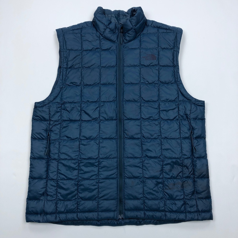 The North Face ThermoBall Eco Vest Mens Large Blue Quilted Puffer Zip NF0A3Y3N